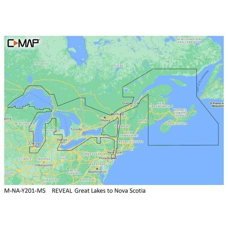 C-MAP USA Qualifies for Free Shipping C-MAP Reveal Coastal Great Lakes to Nova Scotia #M-NA-Y201-MS