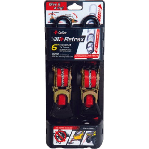 Caliber Qualifies for Free Shipping Caliber Tie-Down Retractable 6' 2-pk #13412