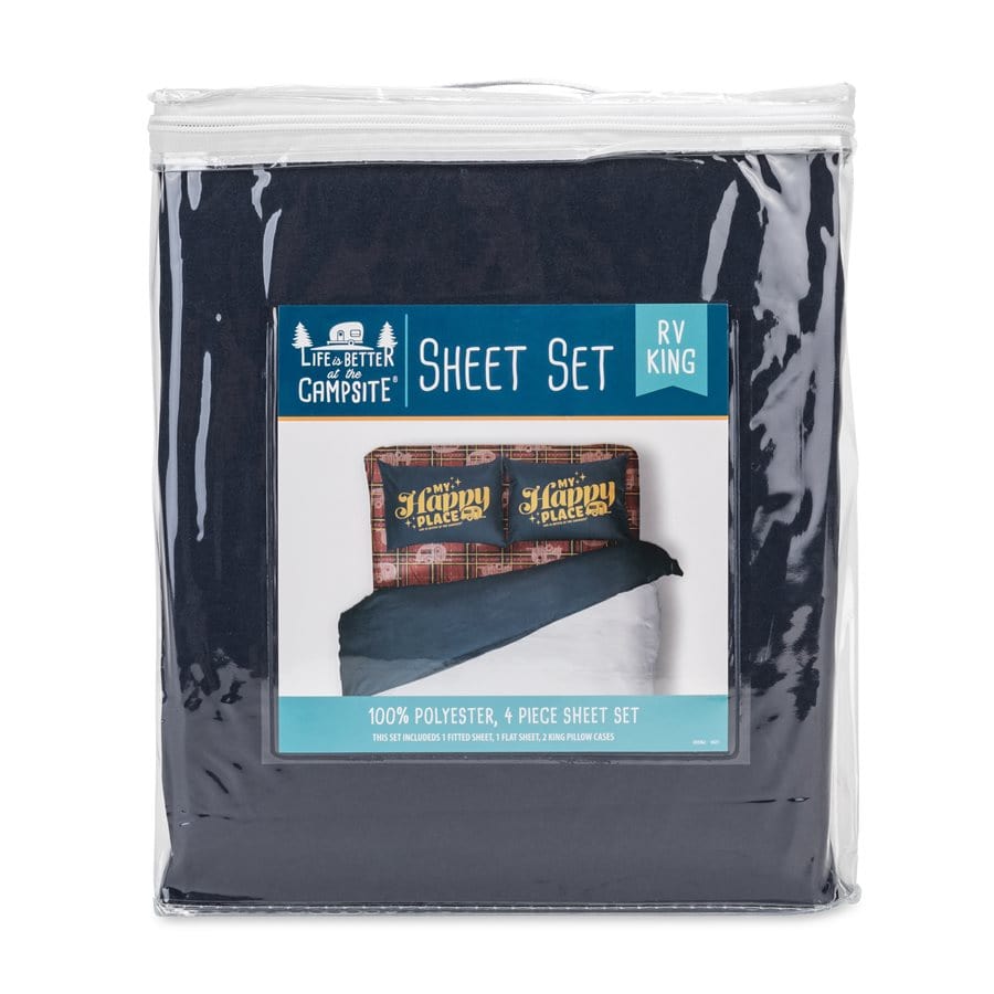 Camco Qualifies for Free Shipping Camco Plaid Bed Sheet Set King #53118