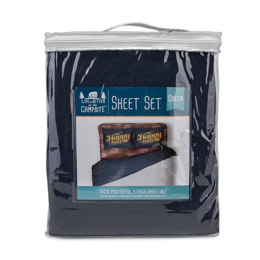 Camco Qualifies for Free Shipping Camco Plaid Bed Sheet Set Short Queen #53119