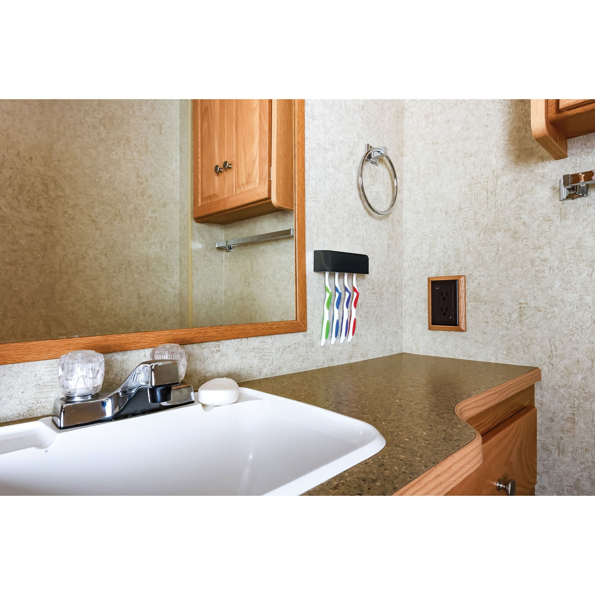 Camco Qualifies for Free Shipping Camco Pop-A-Toothbrush Holds 4 Toothbrushes Black #57207