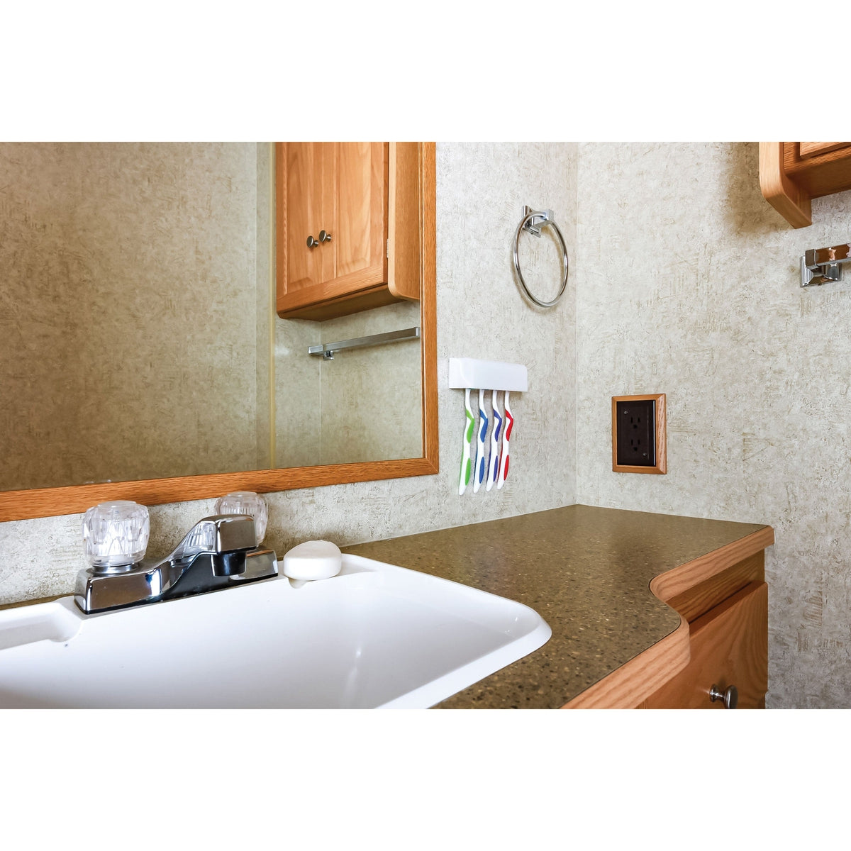 Camco Qualifies for Free Shipping Camco Pop-A-Toothbrush Holds 4 Toothbrushes White #57204