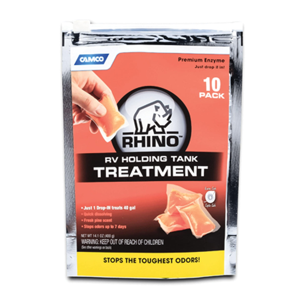 Camco Qualifies for Free Shipping Camco Rhino Drop-Ins Holding Tank Treatment 10-pk #41519
