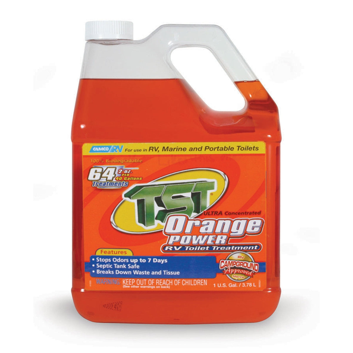Camco Qualifies for Free Shipping Camco TST Orange Power Toilet Formula Gallon #41197
