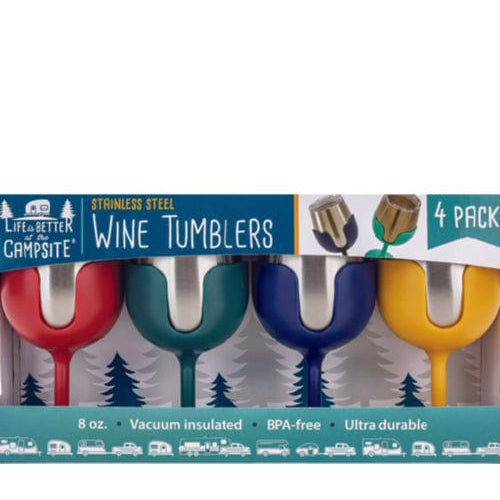 Camco Qualifies for Free Shipping Camco Wine Tumbler Multi-Color Set-4 #53465