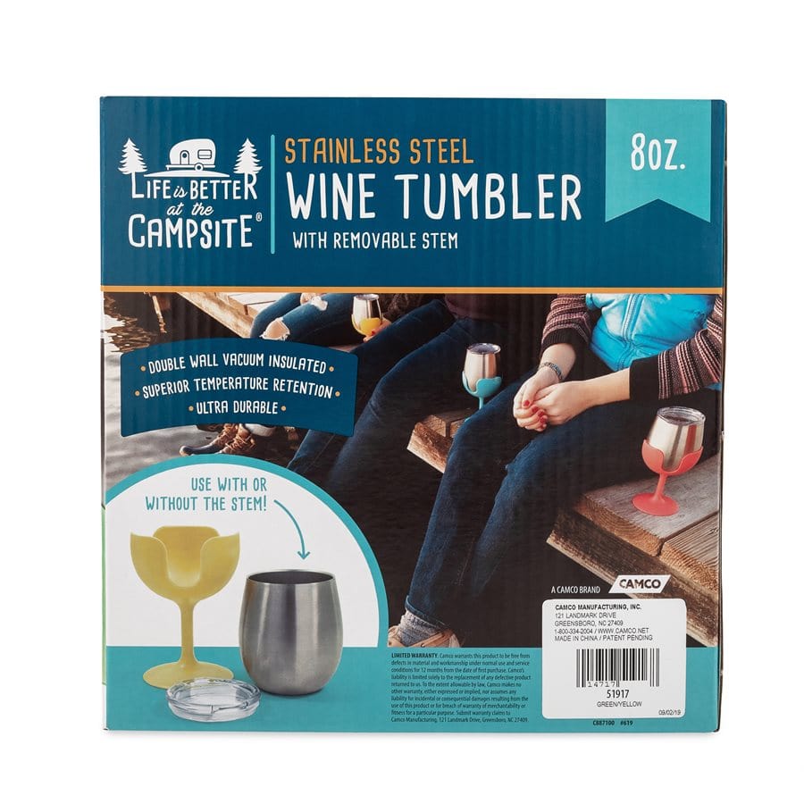 Camco Qualifies for Free Shipping Camco Wine Tumbler Set Navy/Peach Pair #51917