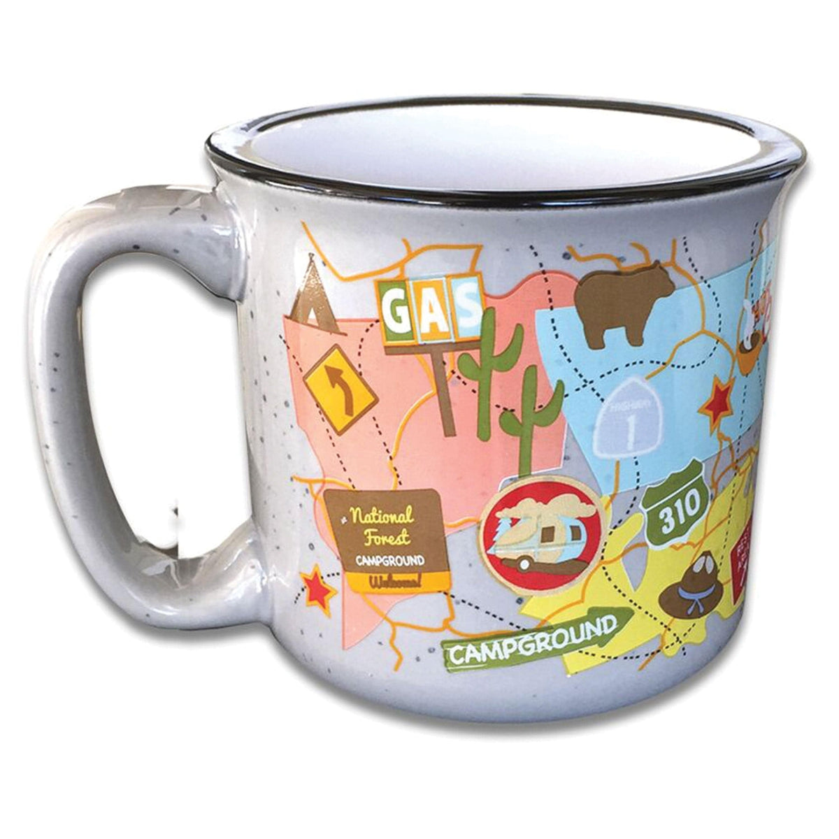 Camp Casual Qualifies for Free Shipping Camp Casual Ceramic Mug Travel Map #CC-004TMG