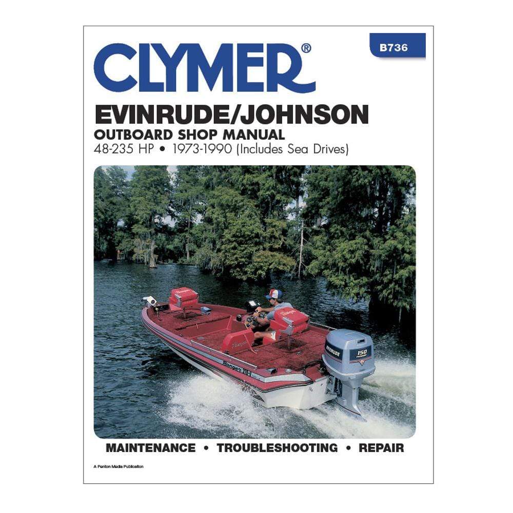 Clymer Evenruide Johnson Manual 48-235 HP Outboard 73-90 #B736