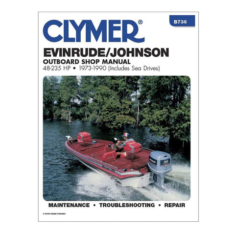 Clymer Evenruide Johnson Manual 48-235 HP Outboard 73-90 #B736