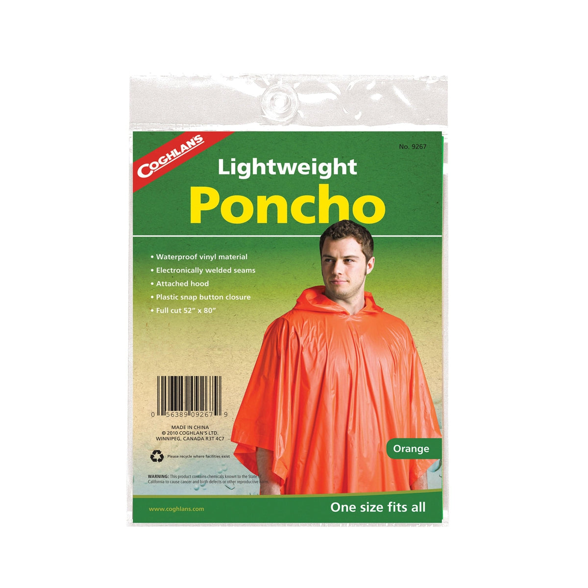 Coghlans Qualifies for Free Shipping Coghlans Poncho Orange #9267