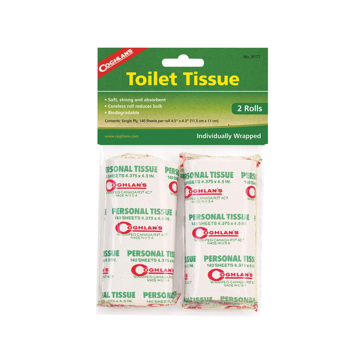 Coghlans Qualifies for Free Shipping Coghlans Toilet Tissue 2-pk #9177
