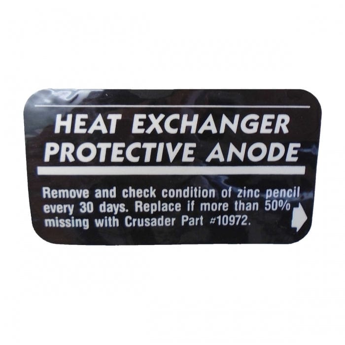 Crusader Qualifies for Free Shipping Crusader Anode Tank Mounting Decal #22848