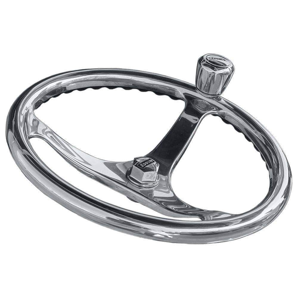 Edson 13" SS Comfort Grip Steering Wheel with PowerKnob #1710ST-13-KIT