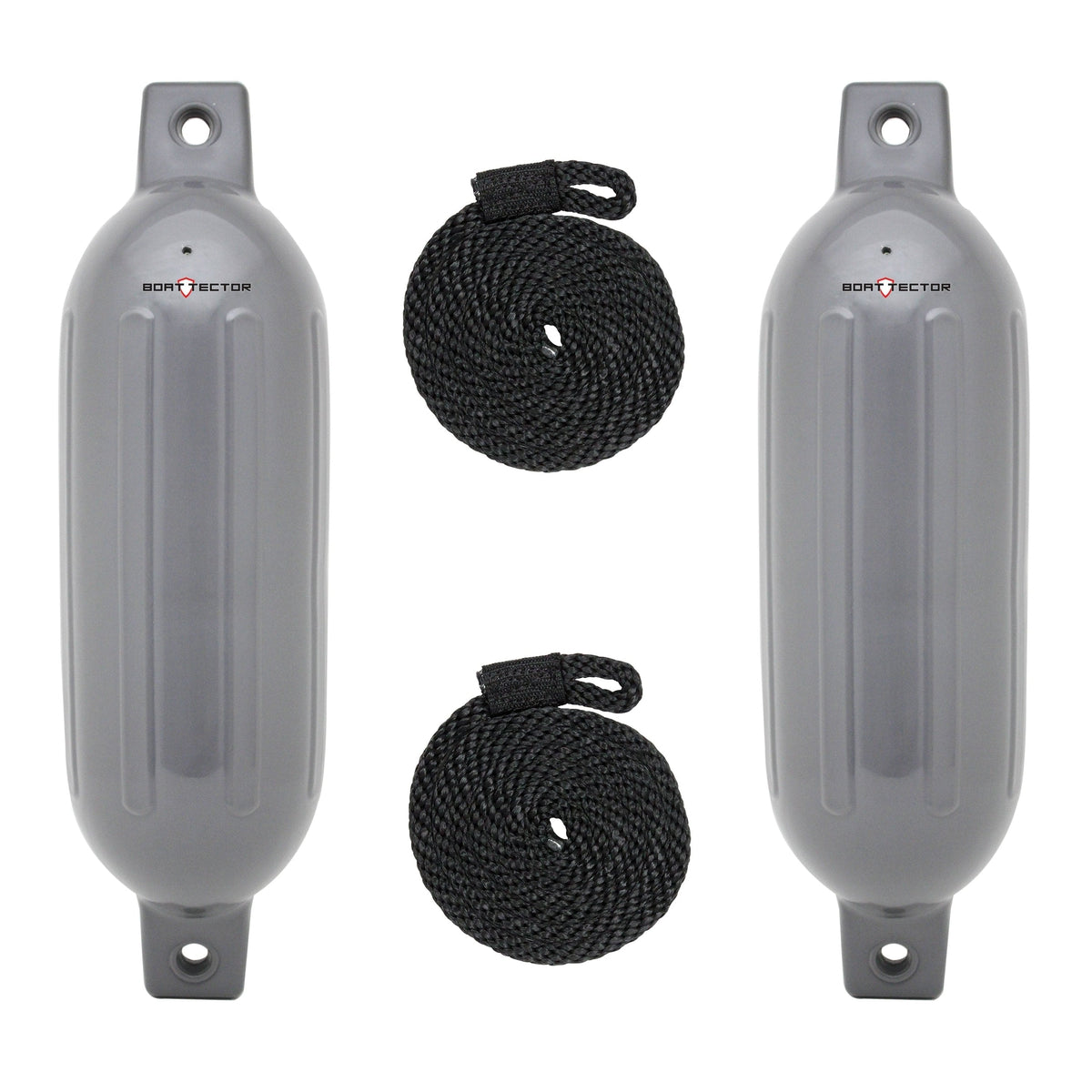 Extreme Max 3006.7444 BoatTector Inflatable Fender Value 2-Pack - 4.5" x 16", Gray