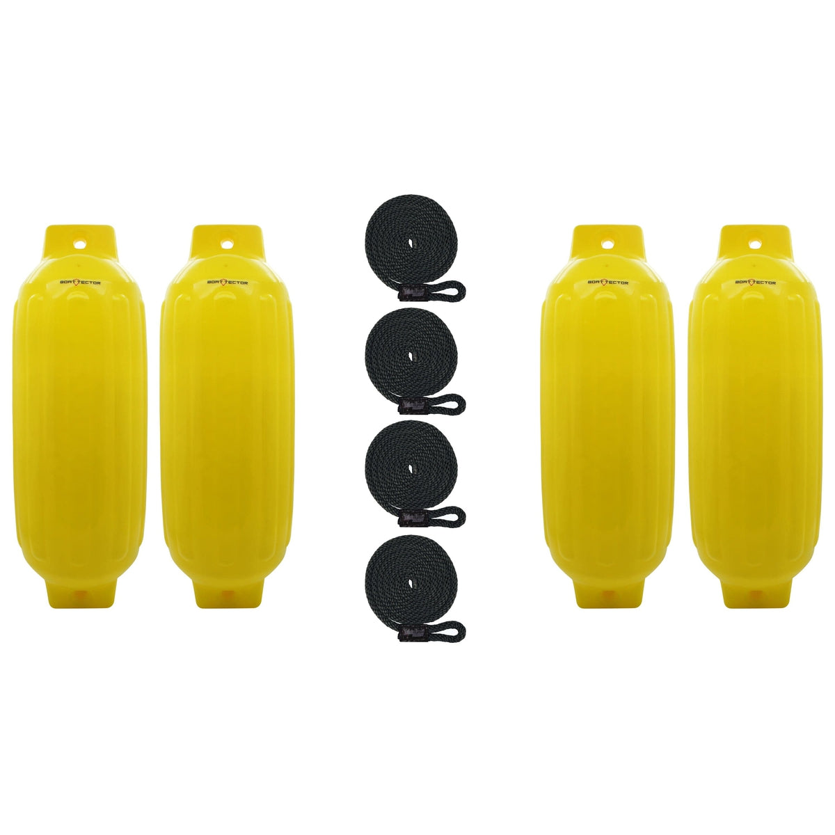 Extreme Max 3006.8558.4 BoatTector Inflatable Fender Value 4-Pack - 10" x 30", Neon Yellow
