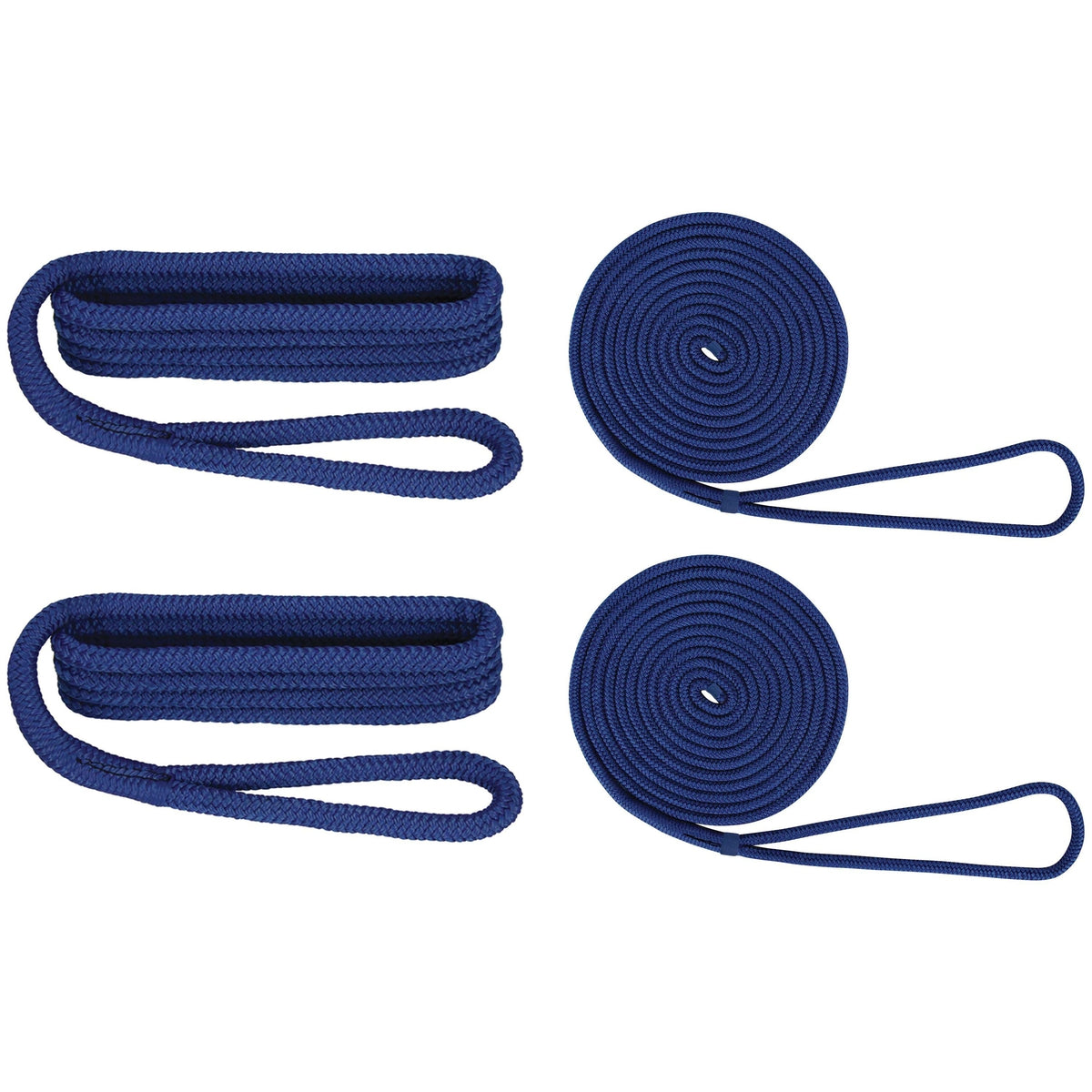 Extreme Max 3006.2696 BoatTector Premium Double Braid Nylon Dockside Rope Value Pack - 3/8", Blue