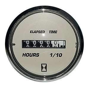 Faria Qualifies for Free Shipping Faria 2" Mech Hourmeter Gauge Euro Beige SS Bezel #15124