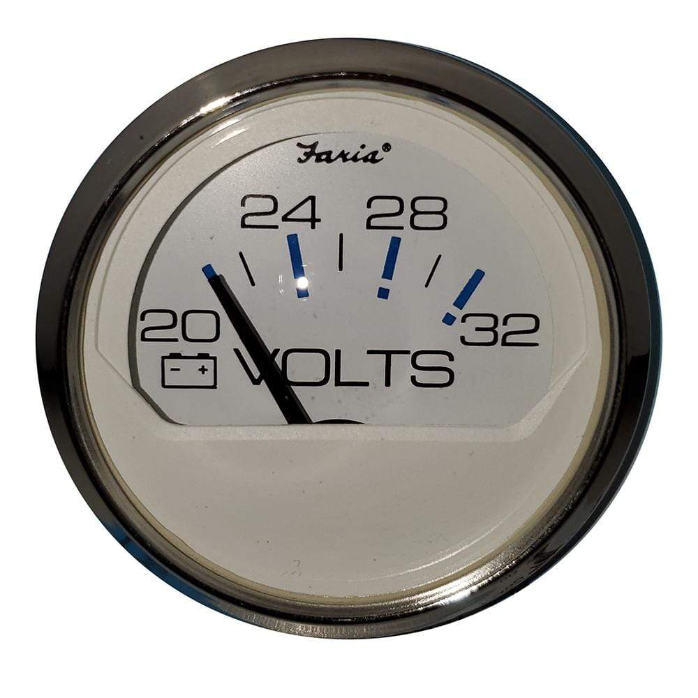 Faria Qualifies for Free Shipping Faria 2" Voltmeter 20-32v Chesapeake White SS Bezel #13860