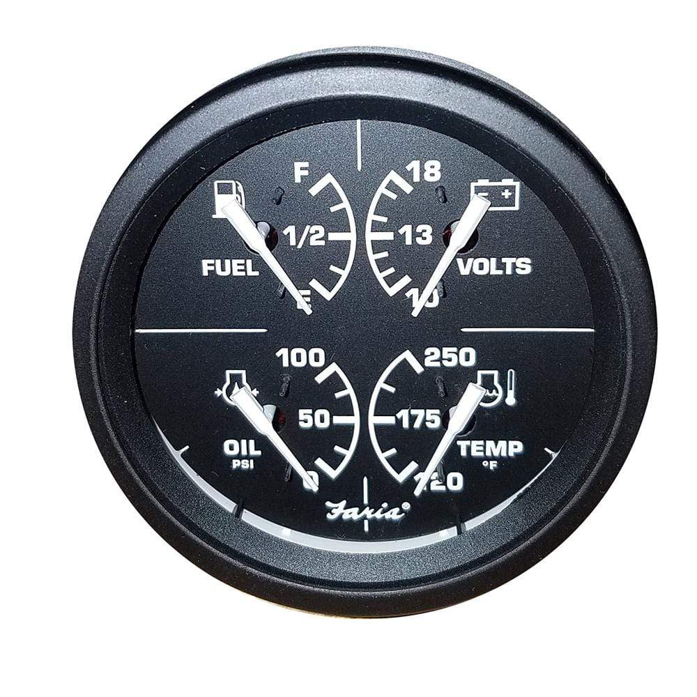 Faria Qualifies for Free Shipping Faria 4" 4-in-1 Fuel/Temp/Oil-Volt Gauge #GFC615