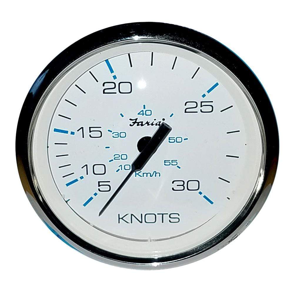 Faria Qualifies for Free Shipping Faria 4" Speedometer 30 Knot Chesapeake White SS Bezel #F33821