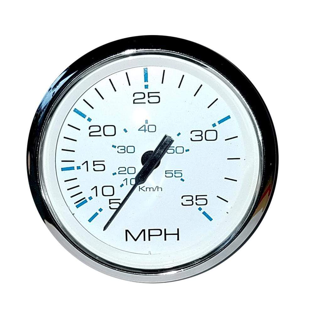 Faria Qualifies for Free Shipping Faria 4" Speedometer 35 MPH Chesapeake White SS Bezel #SE9520