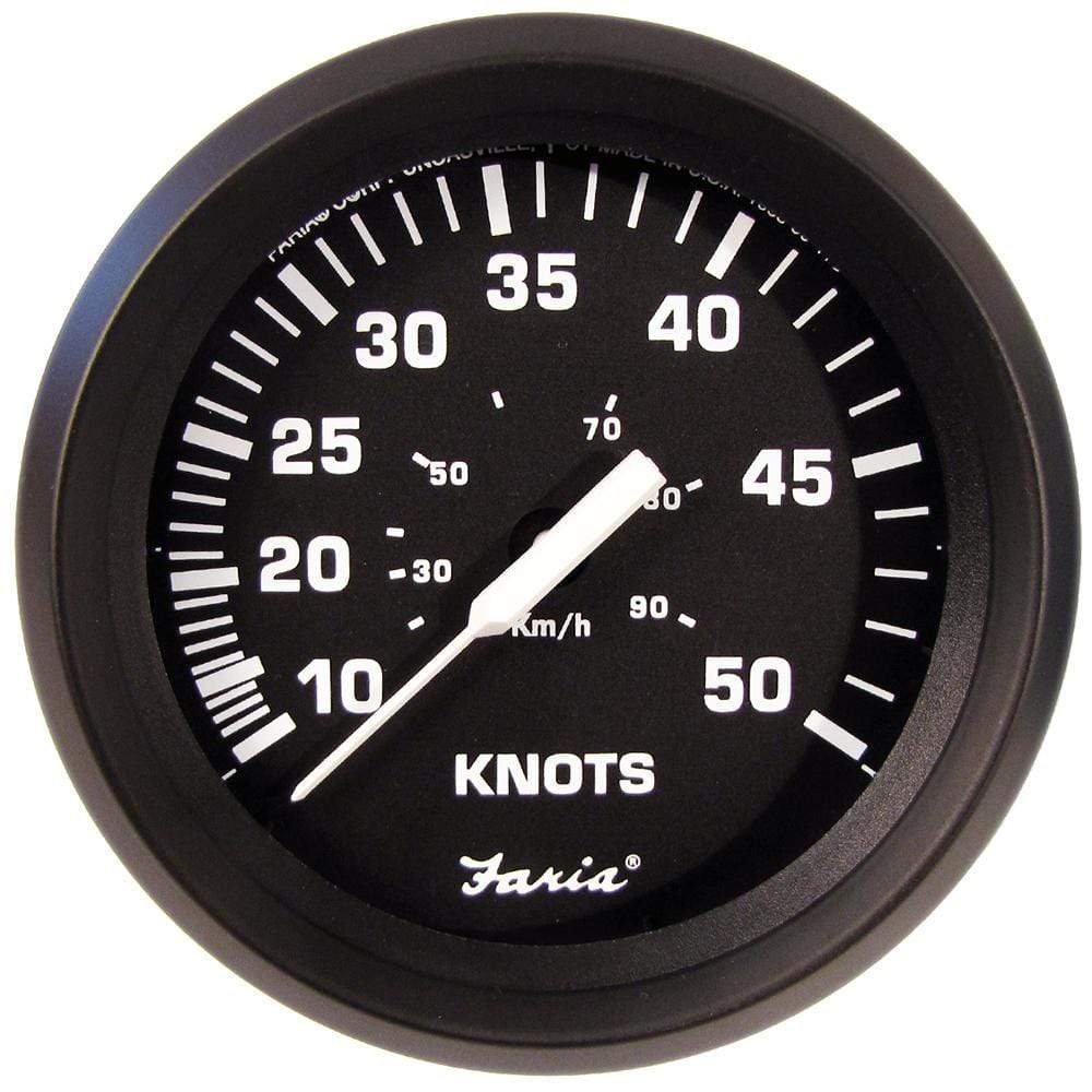 Faria 4" Speedometer 50 Knot Chesapeake White SS Bezel #SE9658