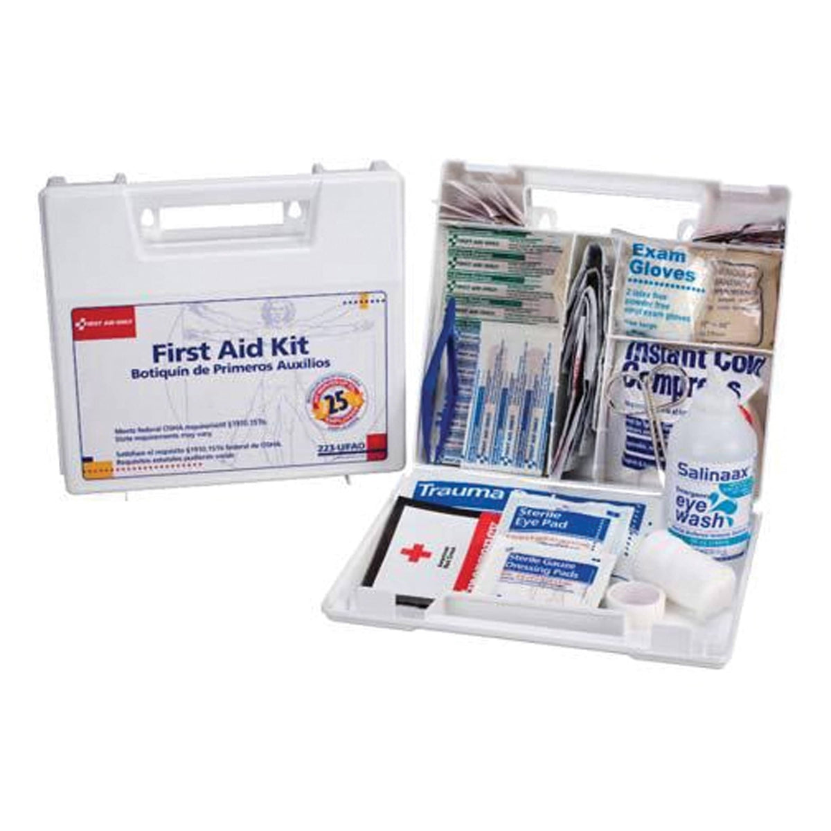First Aid Only 25-Person Kit with Plastic Case/Dividers 107-pc #223-U