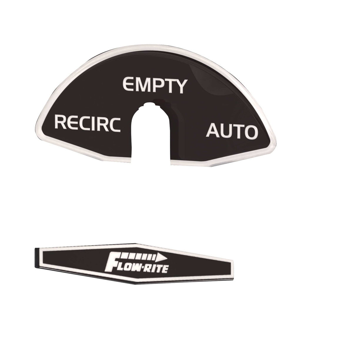 Flow-Rite Sys 3 Actuator Recirc/Empty/Auto Decal Blk/Wht #MD-DCL-003-WHT