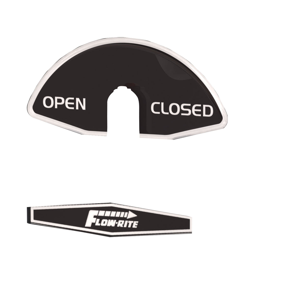 Flow-Rite System 1 Actuator Open/Closed Decal Blk/White #MD-DCL-001-WHT
