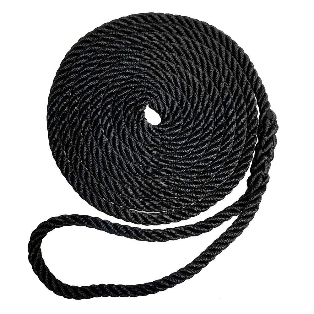 FSE Robline Qualifies for Free Shipping FSE Robline 1/2" x 15' Premium Nylon 3 Strand Dock Line Black #7181963