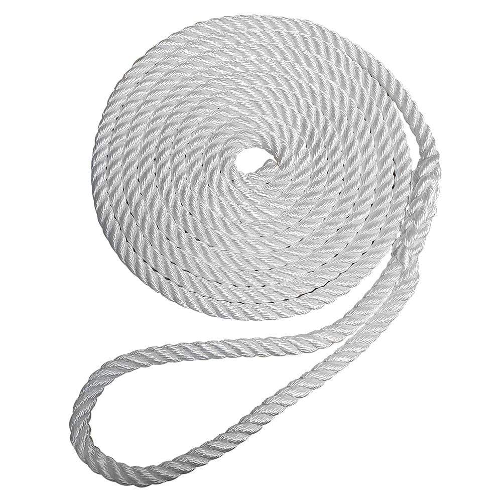 FSE Robline Qualifies for Free Shipping FSE Robline 1/2" x 20' Premium Nylon 3 Strand Dock Line White #7181964
