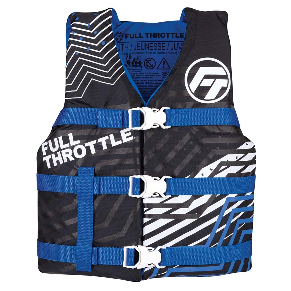 Full Throttle Qualifies for Free Shipping Full Throttle Youth Nylon Life Jacket Blue/Black #112200-500-002-22