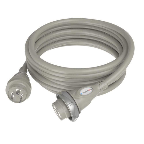 Furrion 30a 125v Marine Cordset 50' Silver with LED #F30P50-SS-AM