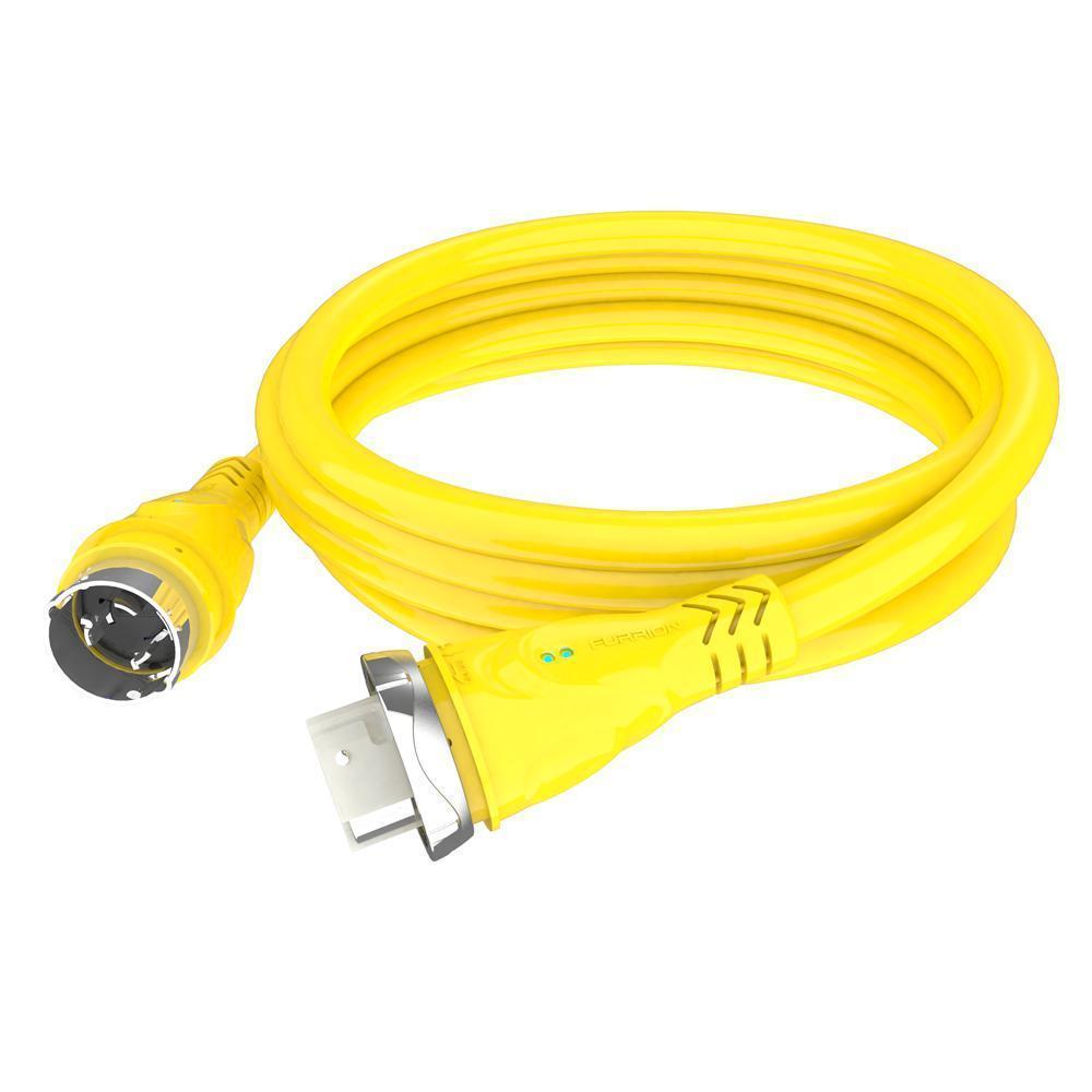 Furrion 50a 125/250v Marine Cordset 25' Yellow with LED #F50225-SY