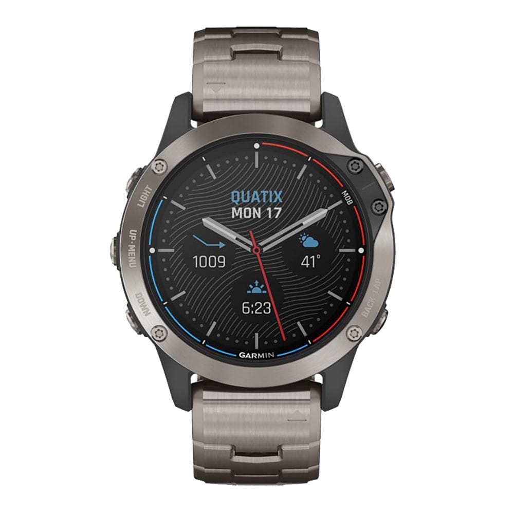 Garmin Qualifies for Free Shipping Garmin Quatix 6 Sapphire Titanium Gray with Titanium Band #010-02158-94