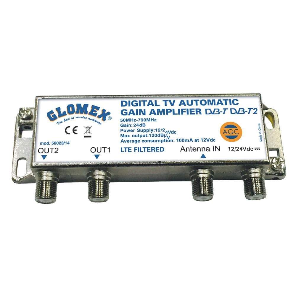 Glomex Marine Antennas Qualifies for Free Shipping Glomex Auto Gain Control Amp 12/24v for 2 TV Outputs #50023/14