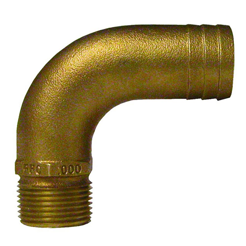 GROCO 2" NPT-90 x 2-1/4" ID Hose Barb Full Flow Elbow #FFC-2000