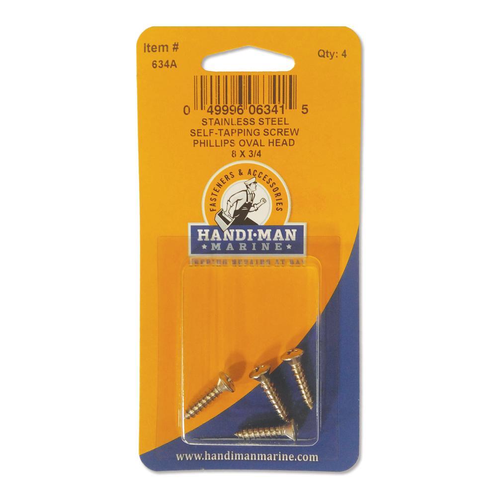 Handi-Man Marine Qualifies for Free Shipping Handi-Man Marine Oval Head Metal Screw Phillips 8 x 3/4" #634A