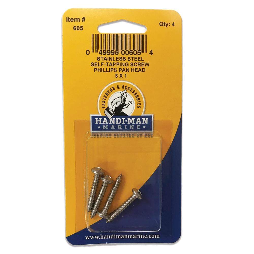 Handi-Man Marine Qualifies for Free Shipping Handi-Man Marine Pan Head Metal Screw Phillips 8 x 1" #605