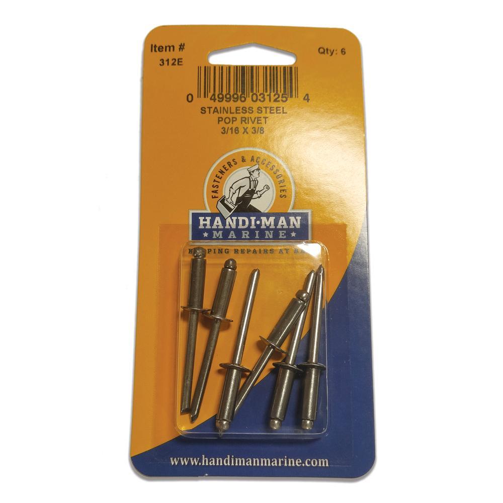 Handi-Man Marine Qualifies for Free Shipping Handi-Man Marine Pop Rivets 3/16" x 3/8" #312E