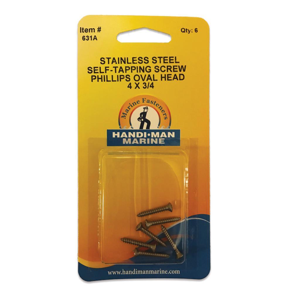 Handi-Man Marine Qualifies for Free Shipping Handi-Man Phillips Self -Tapping Oval Screw Stainless #631A