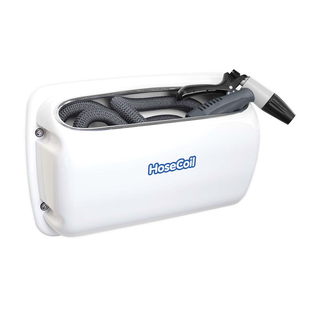 HoseCoil Qualifies for Free Shipping Hosecoil Gray Side Mount 50' Expandable with Shut Off Valve #HCE50SW-GRAY