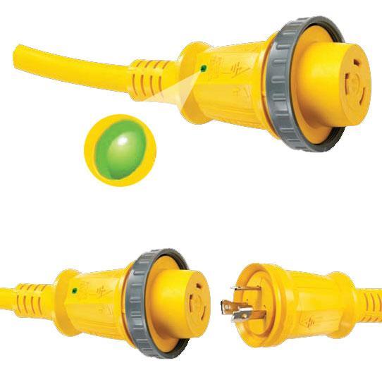 Hubbell Qualifies for Free Shipping Hubbell 30a 25' Shore Power Cord Yellow #HBL61CM03LED