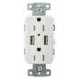 Hubbell Qualifies for Free Shipping Hubbell White Outlet Dual 15a 125v 2-Pole Dual 5a 5v USB Ports #USB15A5W