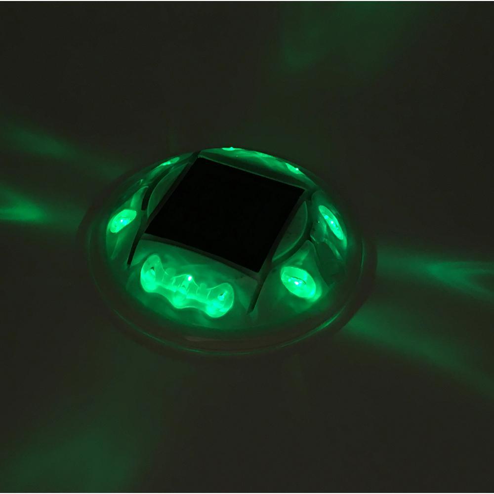 Hydro Glow Round Solar Dock Light Green #C1G