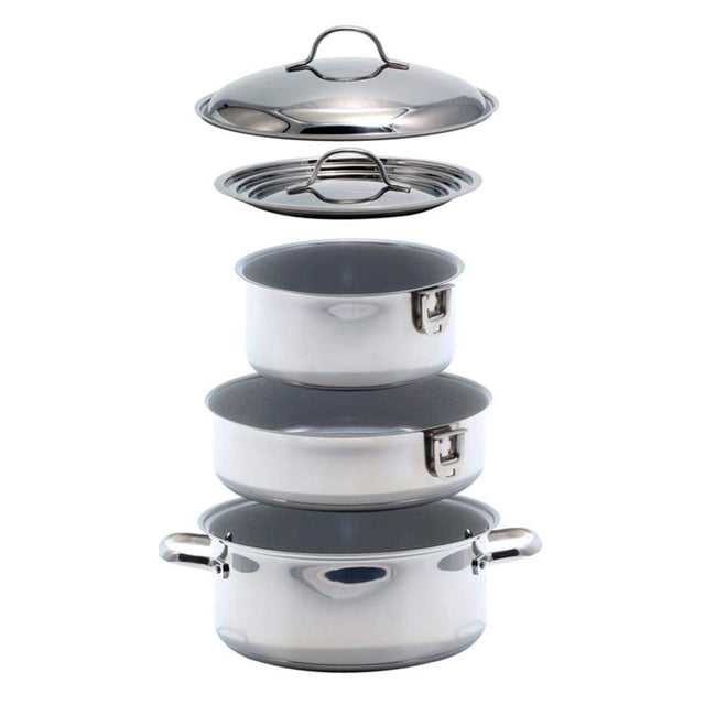 Kuuma Products Qualifies for Free Shipping Kuuma 7-Piece Ceramic Nesting Cookware Set Stainless #58375