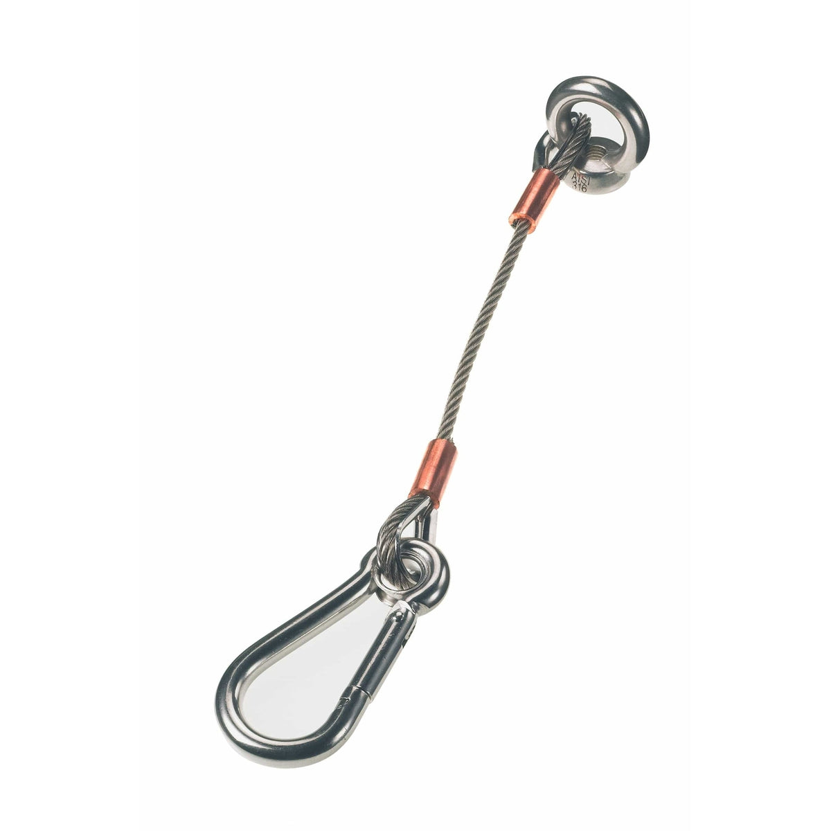 Lewmar Qualifies for Free Shipping Lewmar Anchor Strap 12" 3mm Cable with 6mm Caribiner Clip #66840027