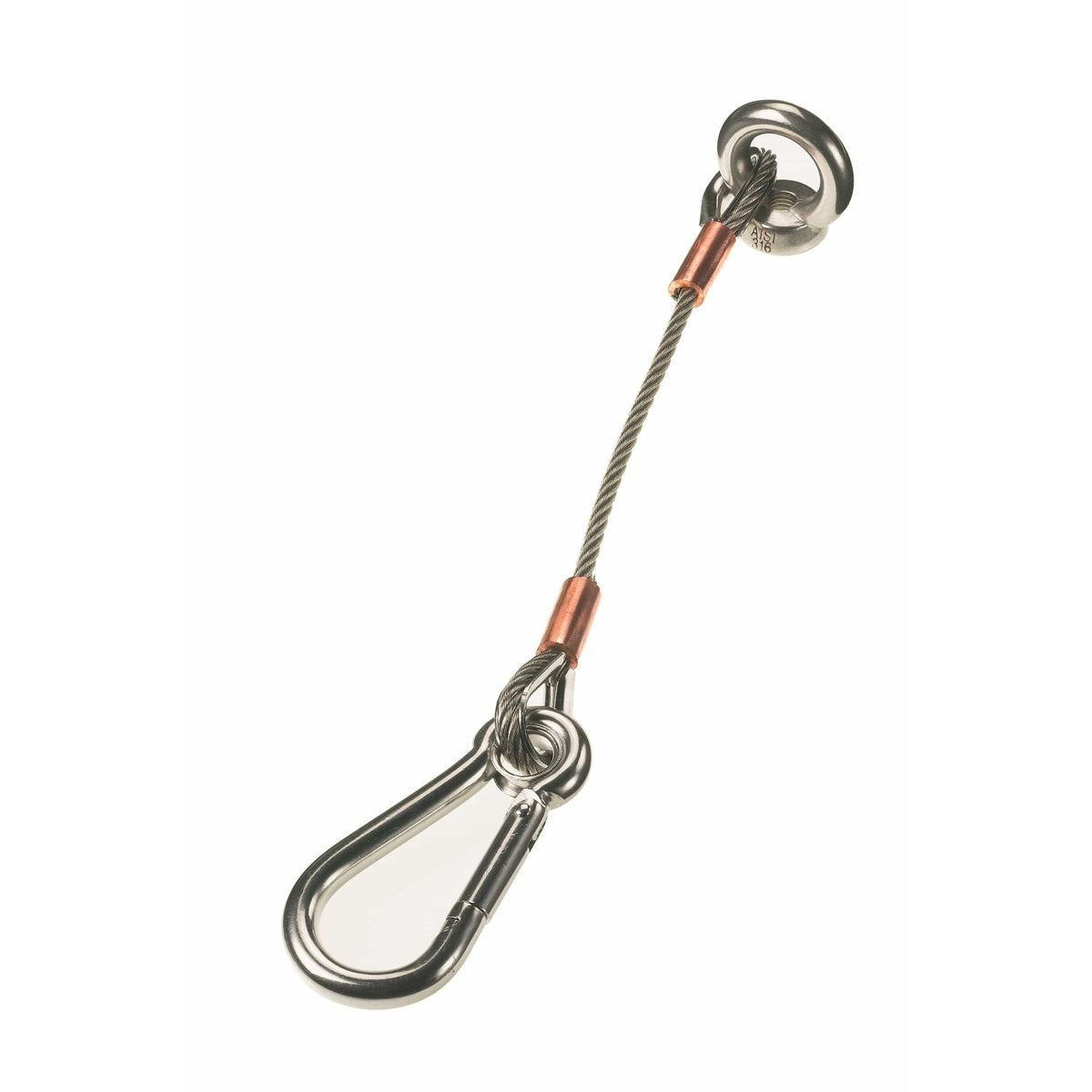 Lewmar Qualifies for Free Shipping Lewmar Anchor Strap 12" 4mm Cable with 8mm Caribiner Clip #66840028