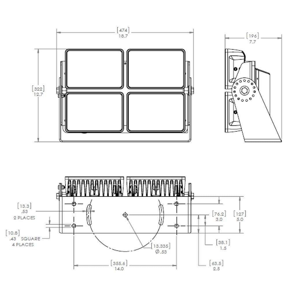 Lumitec Maxillume X500 LED Flood Light Trunnion Mount #101353