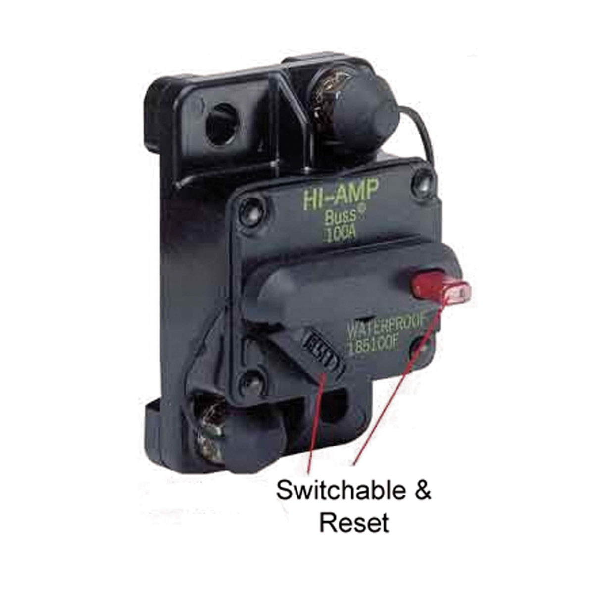 Marinco Switchable Reset Circuit Breaker 40a Flush Mount #185040F-01-1